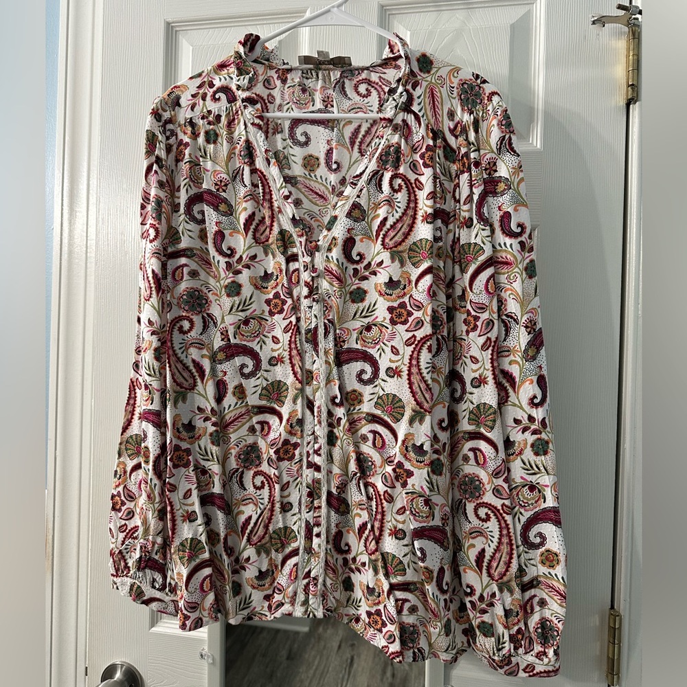 LOFT Paisley Blouse size XL